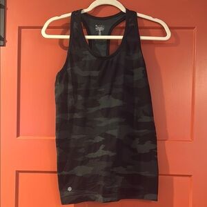 Athleta Camo Black Fitted Tank Top with Racerback